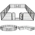 thumbnail image 4 of Alden Design 24"H Heavy Duty Black Iron Dog Playpen, 32 Panels, 4 of 8