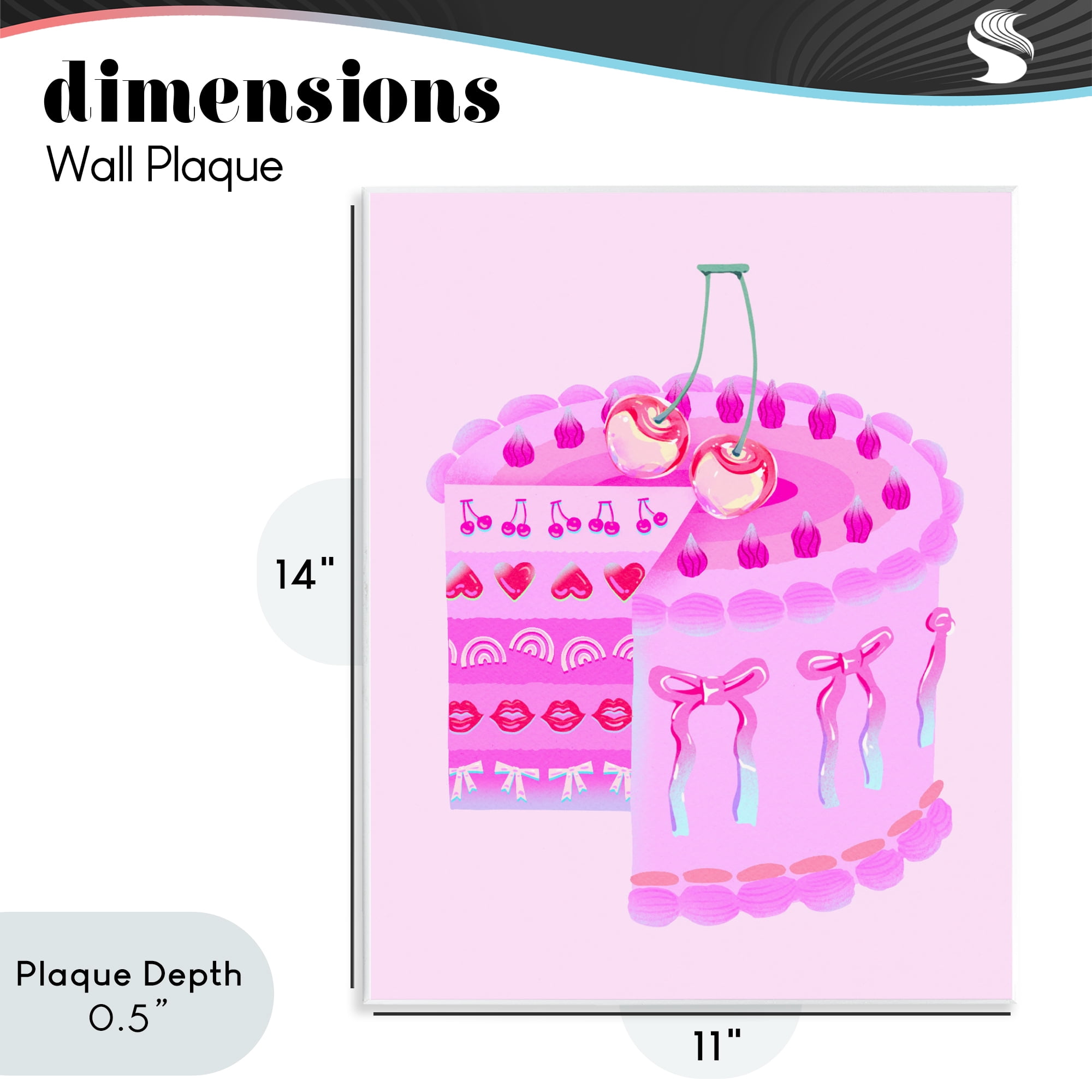 Stupell Industries Pastel Cherry Layered Cake Wall Plaque Art, design by Ziwei Li