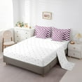 thumbnail image 3 of Erosebridal Purple Checkered King Bedding Set 7 Piece White Lavender Buffalo Plaid Grid Comforter Set With Sheets Checkerboard Bed In A Bag Teen Women Geometrical Gingham Bed Set, 3 of 5