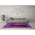 thumbnail image 3 of Ahgly Company Machine Washable Indoor Round Abstract Purple Modern Area Rugs, 4' Round, 3 of 4