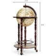 thumbnail image 3 of S AFSTAR 17.5" Globe Bar, 16th Century Globe Bar Liquor Cabinet with Wheels & Bottom Shelf, Italian Replica Wooden Wine Cabinet Vintage Alcohol Cart for Living Room & Office, 3 of 9