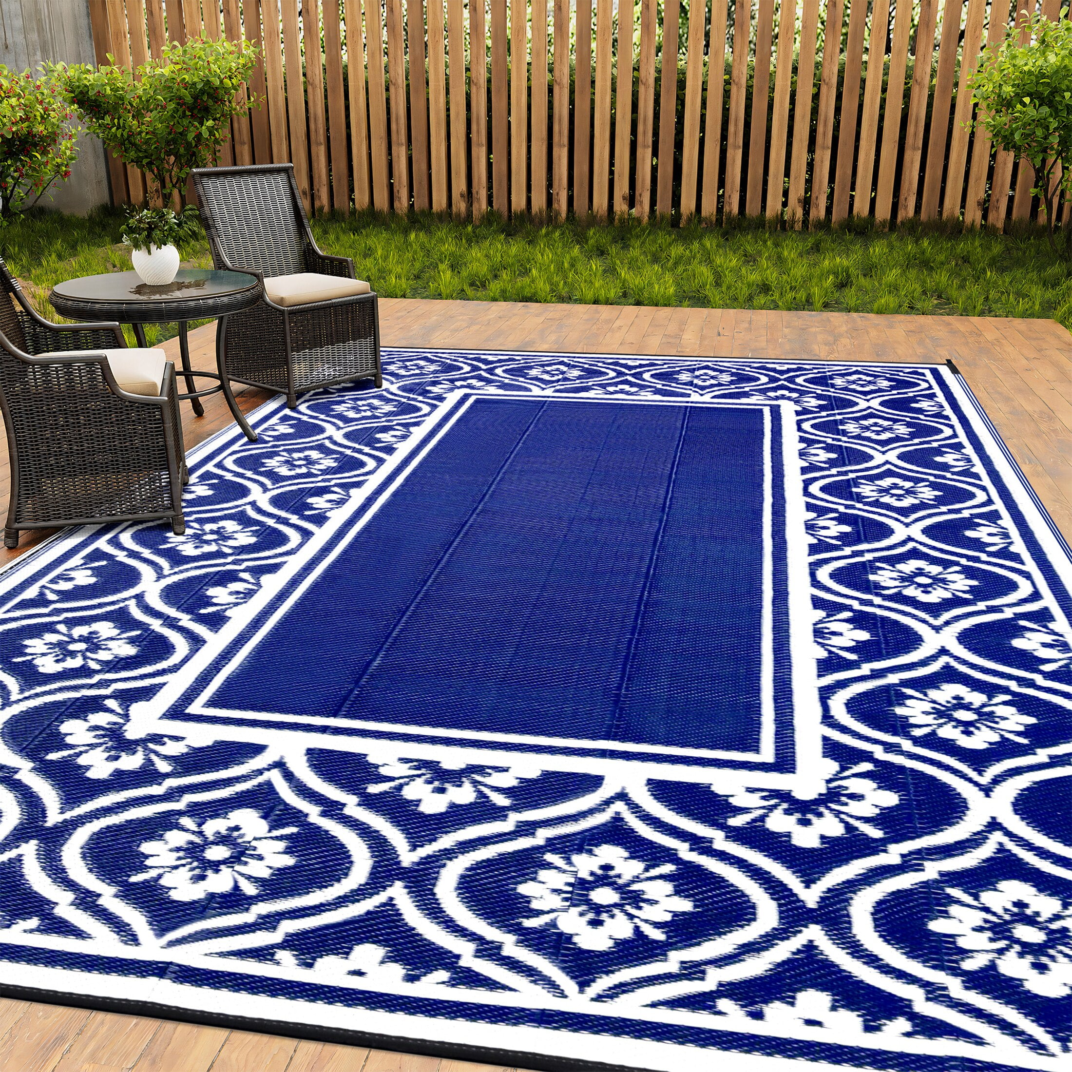HUGEAR Outdoor Rugs Clearance 6'x9' Waterproof Patio Rugs Area Rugs