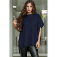 thumbnail image 6 of Women'S Loose Dropped Shoulder Short Sleeve Pullover Sweater Navy XL, 6 of 7