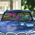 thumbnail image 4 of Neon Leaf Car Windshield Sun Shade Foldable Car Front Window Visor Heat and UV Protection 57x31.5, 4 of 8
