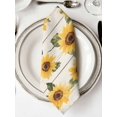 thumbnail image 2 of nqOlkjepod Sunflower Cloth Napkins Set of 8 Reusable Dinner Napkins, Green Botanical Yellow Spring Summer Floral Cocktail Napkin Washable Table Napkins for Wedding/Holiday Party/Baby Shower 20"x20", 2 of 8
