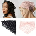 thumbnail image 2 of COOLHOOD Elegant French Lace Triangular Scarf for Women Girl with Flower Pattern Lace Head Wrap for Outdoor Travel and Vacation, 2 of 3