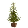 thumbnail image 3 of Nearly Natural 28in. Alpine Natural Look Artificial Christmas Tree in Wood Planter with Pine Cones, Green, 3 of 5