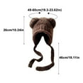 thumbnail image 2 of Cute  Ear Protection Y2k Warm Bear Ear Wool Hat Beanies Cap Winter Hat Knitted Bomber Cap BLACK, 2 of 7