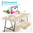 thumbnail image 3 of Universal 40"x18", Solid One-Piece Melamine Table Top, Double Desk L-Desk Floating Desk DIY, Home and Office Countertop, Oak/Grey Tone, 3 of 6