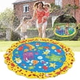 thumbnail image 2 of Trilenars 100CM Children Play Water Mat Summer Beach Inflatable Water Spray Pad Outdoor Game Toy Swimming Pool Mat For Kids Gifts, 2 of 8