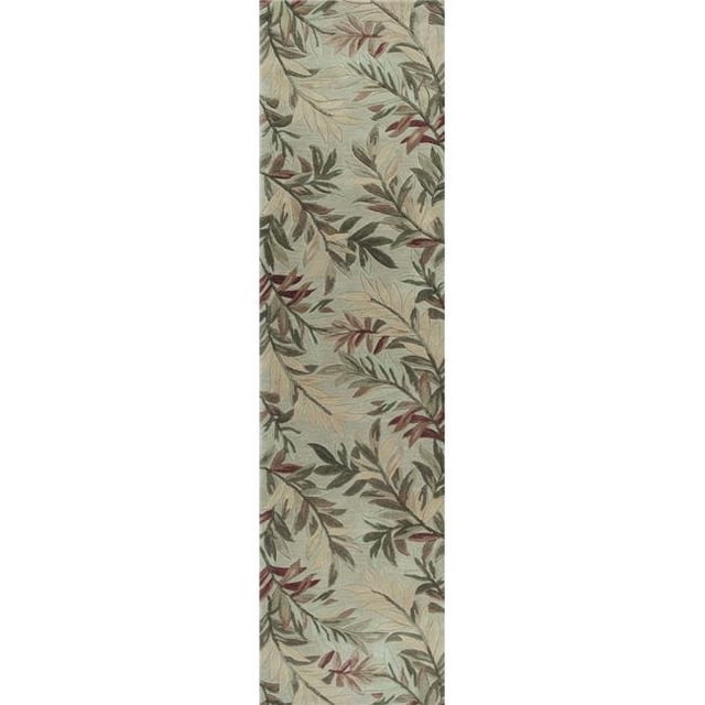 HomeRoots 353008 2 ft. 6 in. x 10 ft. Runner Wool Sage Area Rug