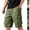 Army Green, variant on Mfakffe Men's Cargo Shorts Casual Lightweight Cotton Shorts Summer Classic Knee Length Short Pants Elastic Waist Wide Leg Trousers (Army Green, 3XL)