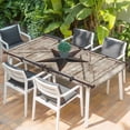 thumbnail image 2 of Texas Star Vintage Table Cloths for 6 Foot Rectangle Tables, Brown Khaki Wooden Retro Art Patio Waterproof Elastic Fitted Tablecloths, Washable Rectangular Table Cover for Camping, 2 of 8