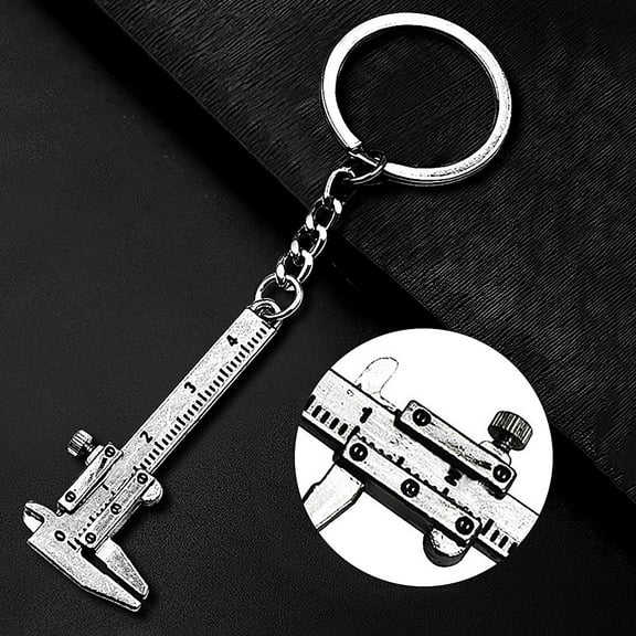 Naierhg Zinc Alloy Mini Simulation Slide Ruler Vernier Caliper Model Key Chain Keyring