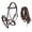 Brown/Teal, variant on Horse Western Horse Leather Beaded Bitless Sidepull Bridle w/ Split Reins 77RS13BR