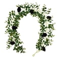 thumbnail image 2 of Artificial Plant 26 Fork Rose Leaf Rattan Indoor Home Decorations Halloween Black Decoration, 2 of 12