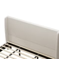 thumbnail image 5 of High Headboard Upholstered Bed, Queen Size Bed Frame, 12-Slat Support, Easy to Assemble, Beige, Chenille Cloth, No Box Spring Needed, 5 of 10
