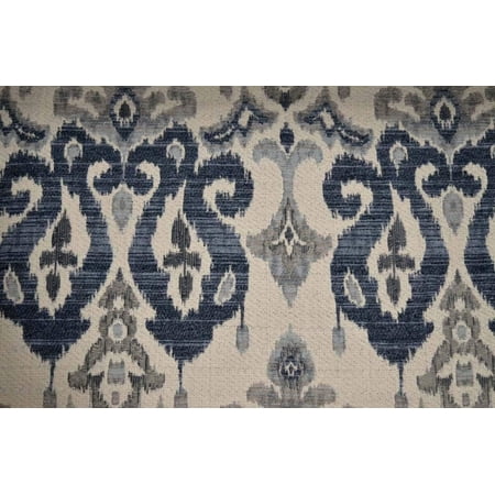 Sandoa Blue Heavy Chenille Jacquard Ikat Upholstery Swavelle Mill Creek Fabric