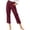*Wine, variant on VBVC Women's Cotton Linen Cuffed Chino Pants , Straight Leg Trousers For Women , Ladies' High Waisted Work Pants with Pockets, Wine , S-3XL