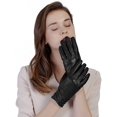 thumbnail image 4 of Women Leather Gloves Driving Ladies TouchScreen Gloves Ruched, 4 of 6