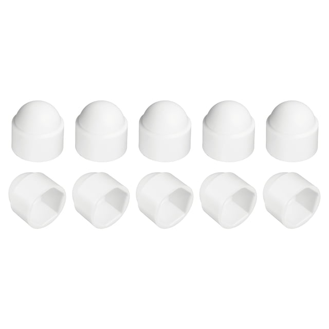 Tapa de protección de tuerca Uxcell, 10Pcs M18x26x32mm - Tapa de protección de tornillo hexagonal de plástico, cubiertas de perno de cabeza hexagonal de cúpula, tapas decorativas impermeables (Blanco)