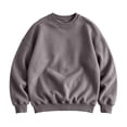 thumbnail image 5 of Liuinsasek Men's Round-neck Sweatshirt Winter Fleece Casual Trendy Loose Pullover Top Drop-shoulder Couple Solid Color Long Sleeves Top, 5 of 8