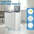 thumbnail image 3 of Artbros 14lbs Portable Twin Tub Washing Machine, Compact Electric Washer with Drain Pump for Apartment, Dorm, Grey, 3 of 7