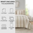 thumbnail image 2 of Mainstays All-In-One Reversible Comforter and Sheet Set - 7 Piece, Queen, Beige Stripe, 2 of 13