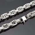 thumbnail image 2 of QQTDFG Heavy 12mm 24inch Silver Tone Stainless Steel Men Chain Byzantine Necklace Gift-default, 2 of 4