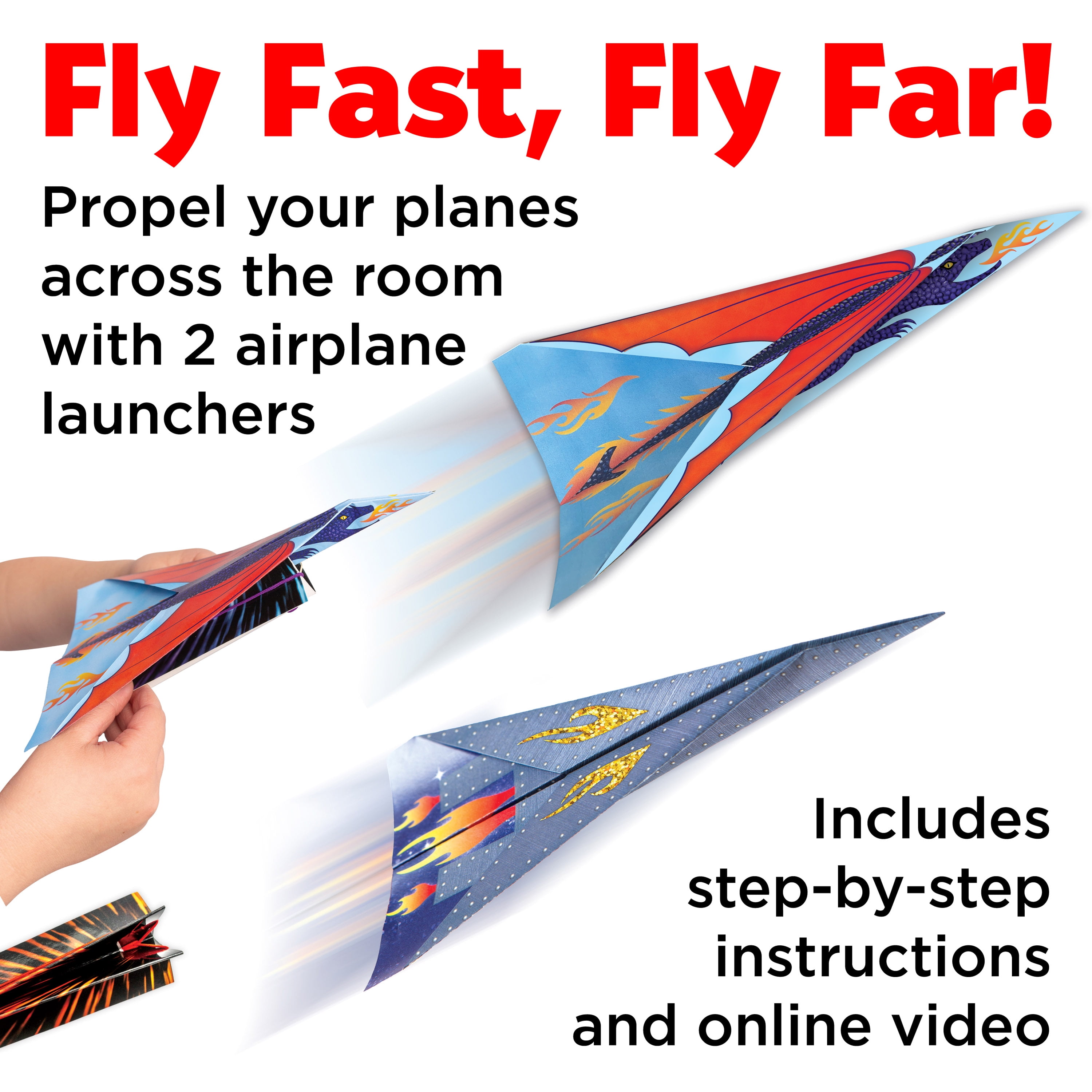 Creativity for Kids Fold & Launch Paper Airplane- Child Craft Kit for