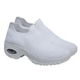 thumbnail image 6 of ADDHAT Sports Shoes 1 Pair White Pu Casual Sneakers For Women Running Walking Lightweight, 6 of 8