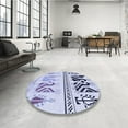 thumbnail image 3 of Ahgly Company Indoor Round Patterned Lavender Blue Area Rugs, 7' Round, 3 of 6