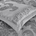 thumbnail image 6 of Chezmoi Collection Valor 7-Piece Bed in a Bag King, Silver/Gray Luxury Jacquard Floral Comforter with Sheets Set for All Season, 6 of 9