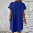 thumbnail image 4 of Women Soft T Shirt Dress Short Sleeve Casual Summer Tunic Dress Loose Loose Dress With Pockets Women's Long Casual Dresses Woman Summer Casual Dress Womens Dresses Summer Dresses Midi Length Womens, 4 of 6