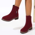 thumbnail image 5 of OKBOP Flats Shoes-Work Zipper Non Slip Shoes for Women Kids Boots for Boys Warm Retro Christmas Winter Womens Boots Clearance, 5 of 5
