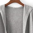 thumbnail image 6 of Lovskoo 2024 Cardigan Sweaters for Women Long Sleeve Tops Waistband Knit Shirt with Pockets Hooded Sweater Jacket Gray, 6 of 7