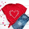 thumbnail image 5 of mihongmao Valentine Shirts for Women Loose Women's Lover Printed T-shirt Round Neck Short Sleeved Top Red M, 5 of 6