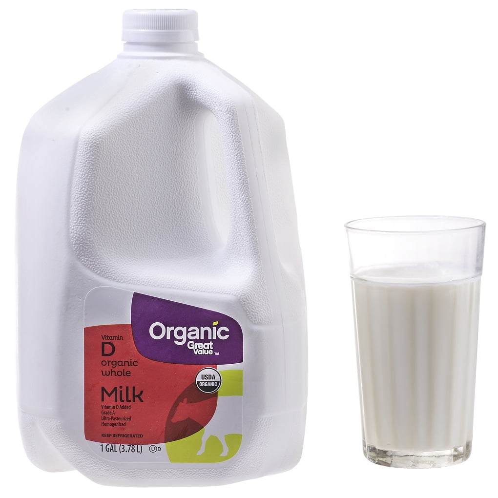 Great Value Organic Whole Unflavored Milk, 1 Gallon
