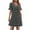 Gray, variant on Admvng Womens Dresses Summer Solid Color V-neck Ruffle Short Sleeved A Line Dress with Pockets S-2XL