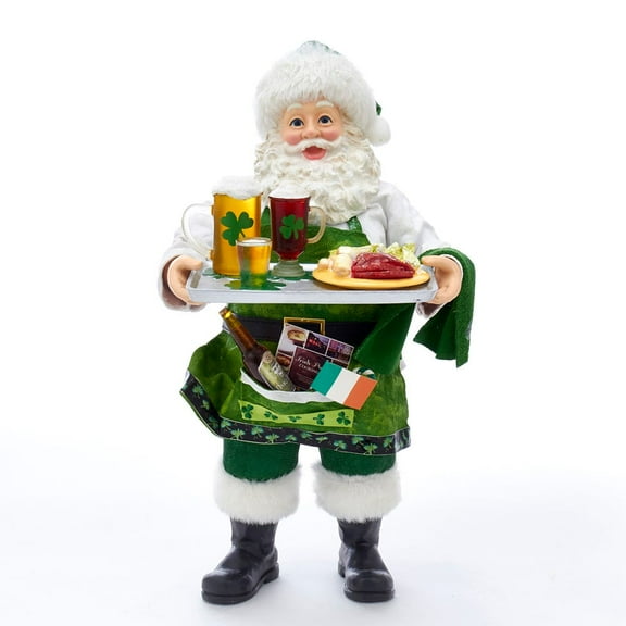 Kurt Adler 10.5-Inch Fabriché Musical Irish Chef Santa