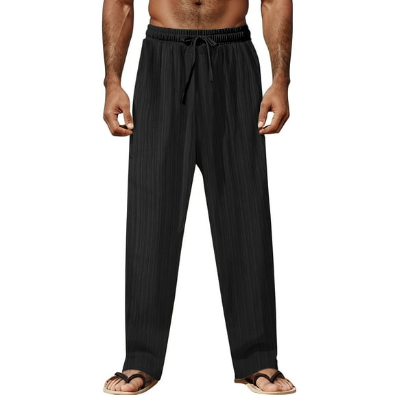 Men's Casual Summer Pants Loose Fit Comfortable Breathable Lightweight Long Trousers for Daily Wear Leisure Activities Men's Dress Pants Relaxed Fit Breathable Adaptive