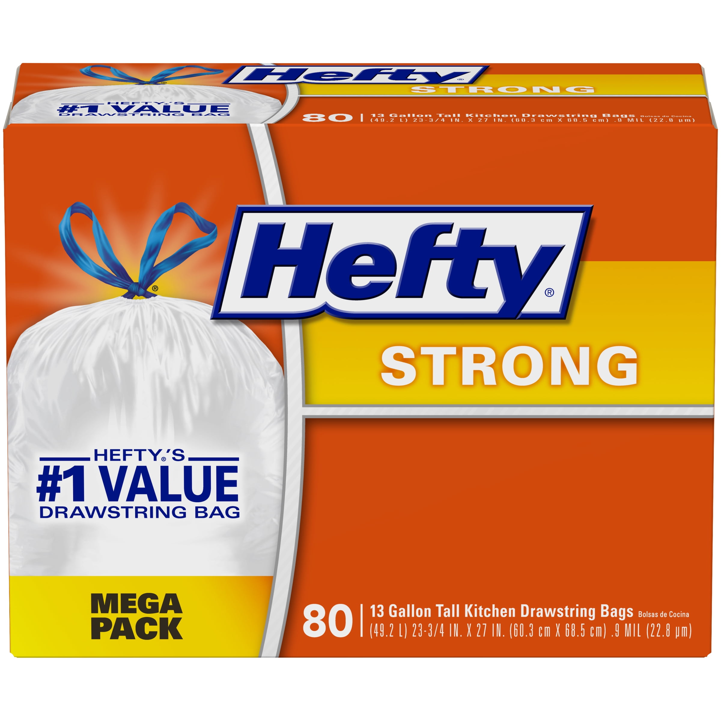 Hefty® Strong 13 Gallon Tall Kitchen Drawstring Trash Bags 80 Count Hefty® Strong 13 Gallon Tall Kitchen Drawstring Trash Bags 80 Count