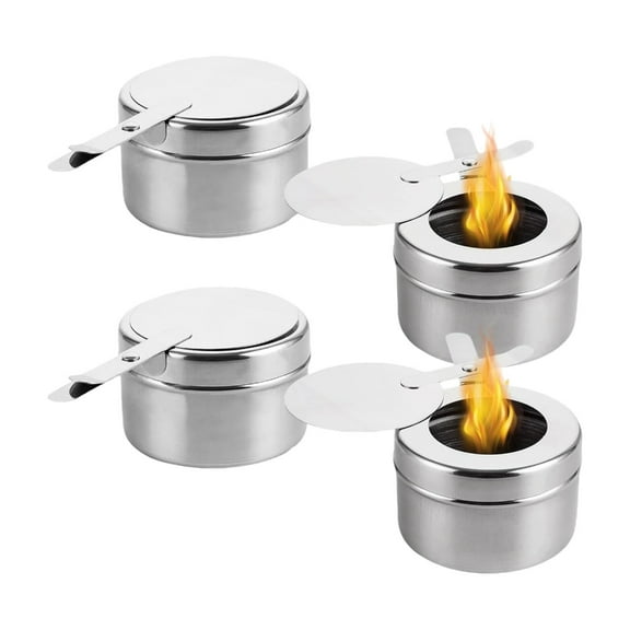 4Pcs Stainless Steel Heaters Container Cylindrical Metal Burners For Camping