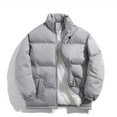 thumbnail image 5 of CCRFTGI Mens Jacket Casual Windproof Jacket Big & Tall Thickened Puffer Jacket Classic Fit Winter Coat with Pockets Light Gray 3XL, 5 of 5
