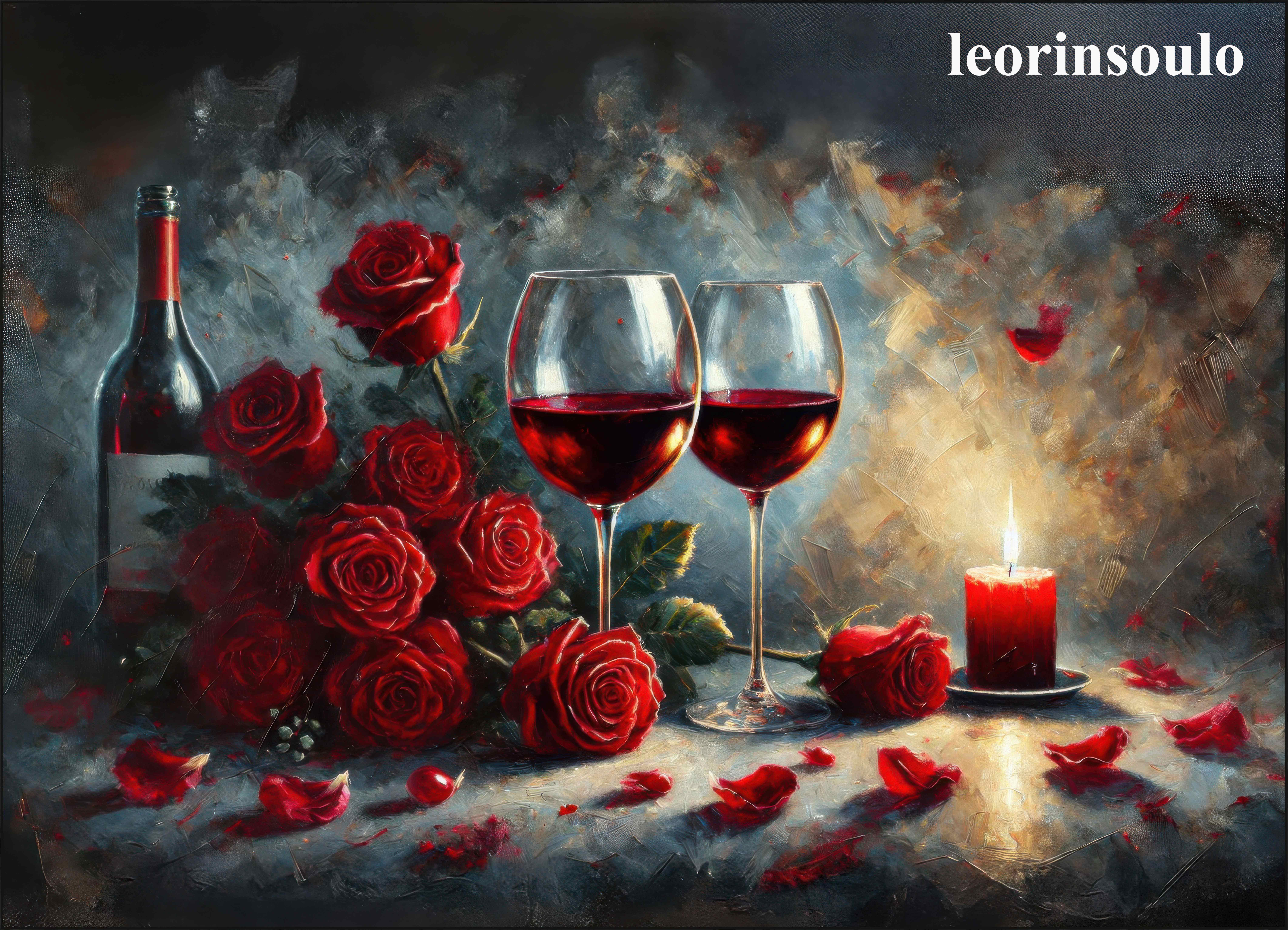 leorinsoulo Heat-Resistant Stove Cover Mat–Wine&Rose Print for Electric Cooktops (28.3×20.5in)