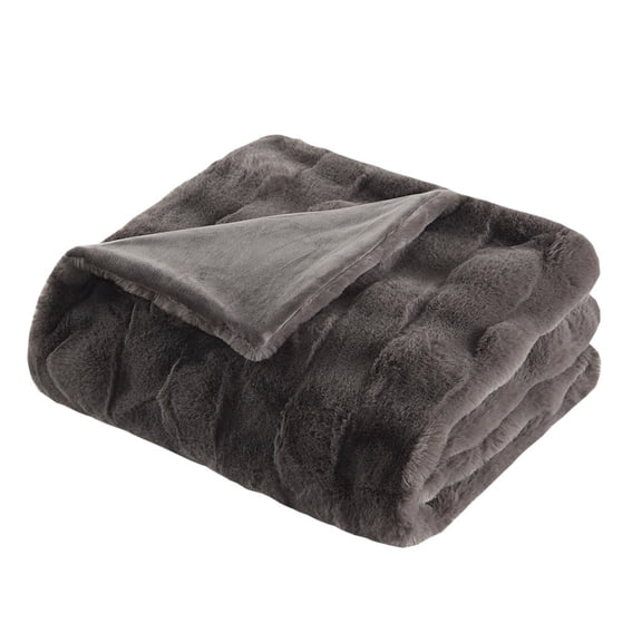 Gracie Mills Barry Faux faux Basket Weave Throw - GRACE-15460