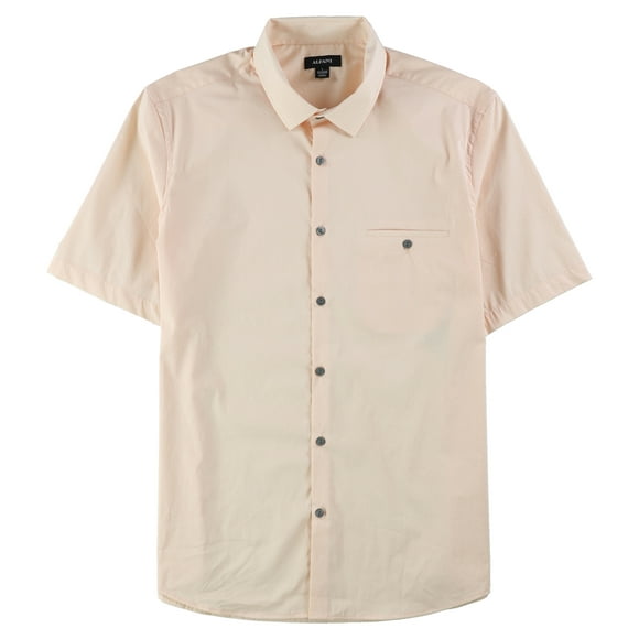 Alfani Mens Stripe Button Up Shirt, Orange, Large