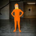 thumbnail image 5 of 3Pcs Tangerine Costume Accessories World Book Day Outfits Fake Mustache Beard and Yellow Eyebrows Open Face Bodysuit Adult Onesie Set, 5 of 5