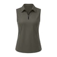 thumbnail image 5 of VBVC Women's Sleeveless Zip Up Shirts,Ladies Casual Collared Quick Dry Golf Tops,Slim Fit Summer Workout Daily Wear Blouse For Women,Dark Gray,S-2XL, 5 of 7