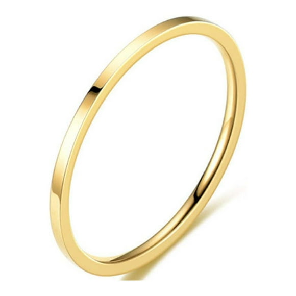 Anillo de acero de titanio fino de 2 mm, versátil y con temperamento, anillo liso de moda para mujer, anillo de cola, joyería.